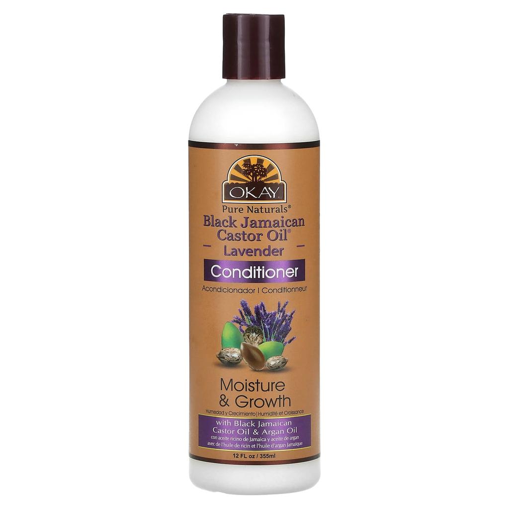 Okay Pure Naturals Black Jamaican Castor Oil, Conditioner, Lavender, 12 Fl Oz (355 Ml)