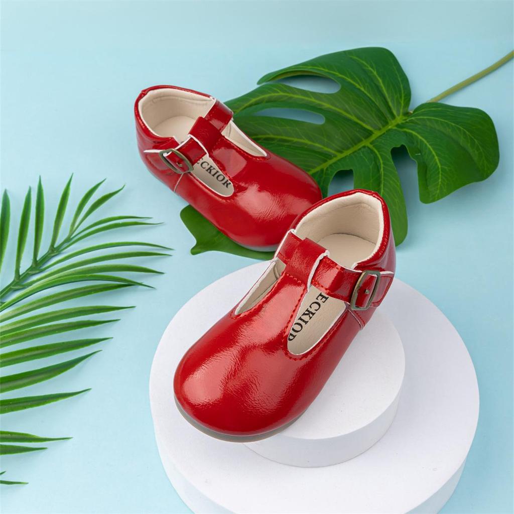 Girls' Comfortable Leather Princess School Shoes - Non-slip Sole