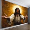 Golden Glow Jesus Blessing Tapestry Single Sided 2D Print Serene Durable Wall Art Home Faith Inspired Vibe Decor Christian Gift