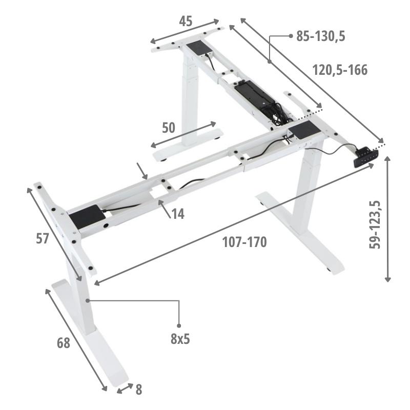 PRATO 04-3T/90/W WHITE desk frame