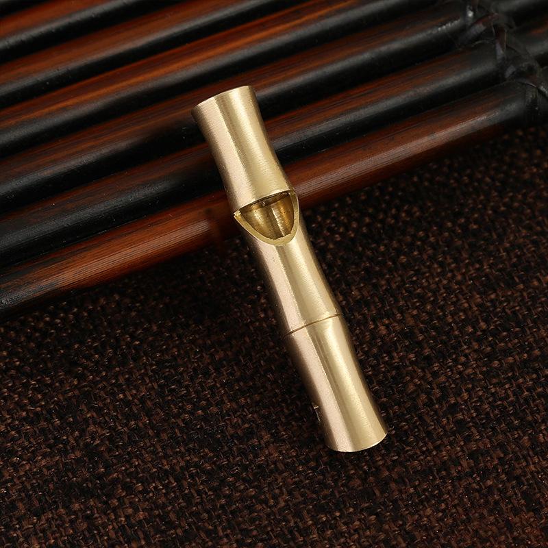 Brass Keychain Pure Copper Handmade Retro Personality Whistle Pendant Children S Outdoor Survival Training Camp Whistle