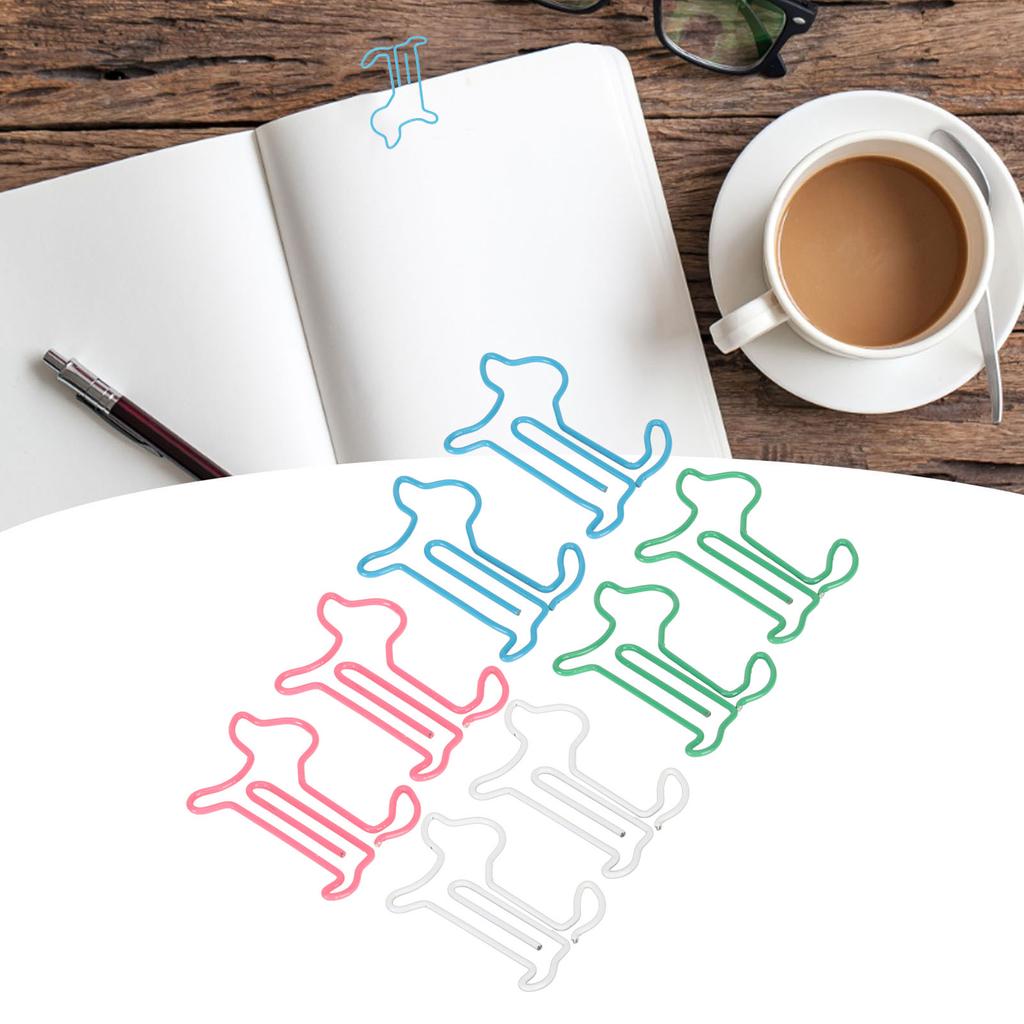 100pcs Dog Shaped Paper Clips Slip Resistance Exquisite Cute Paper Clips for School Office
