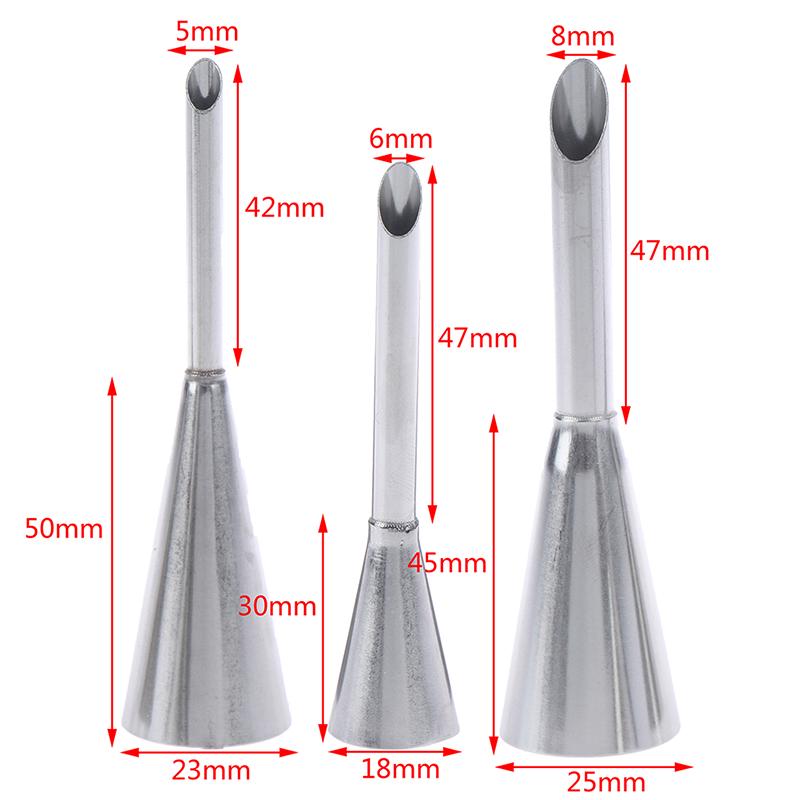 3Pcs Puff Piping Nozzles Stainless Steel Cake Decor Tips Pastry Piping Nozzles