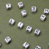 100Pcs 5.5mm Square Loosely Spaced Acrylic Letter Beads Are Used For Bracelet Necklace Jewelry Making Mobile Phone Chain DIY