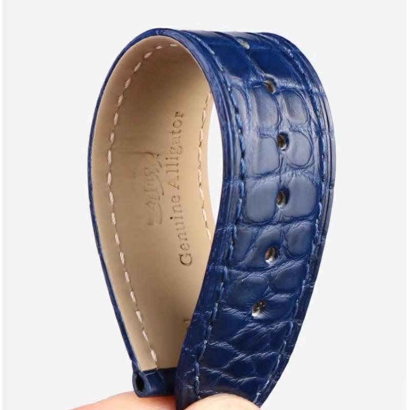 Krokodilleder Uhrenarmband 16mm 18mm 19mm 20mm 21mm 22mm Blau Braun Schwarz Echtes Leder Armband Edelstahl Schließe Armbänder