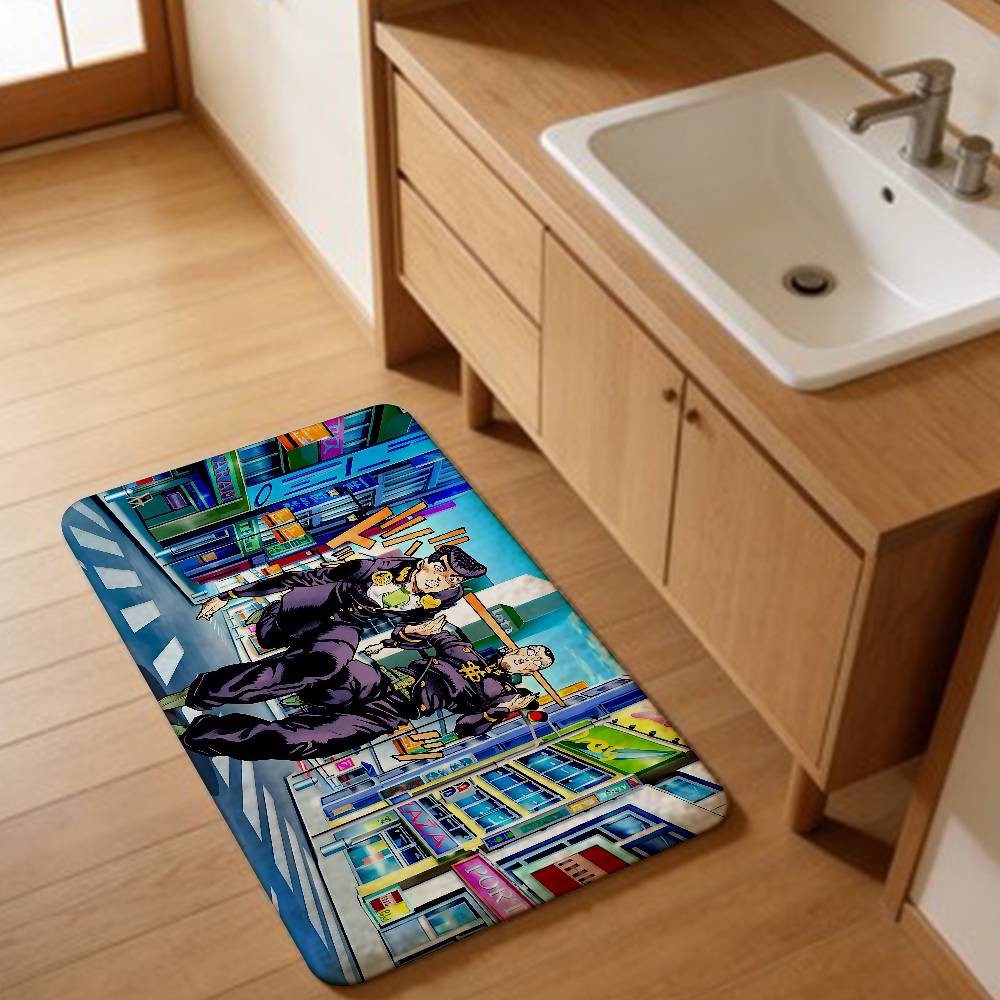 Anime J-JoJo Japan Floor Mat INS Style Soft Bedroom Floor House Laundry Room Mat Anti-skid Bedside Area Rugs