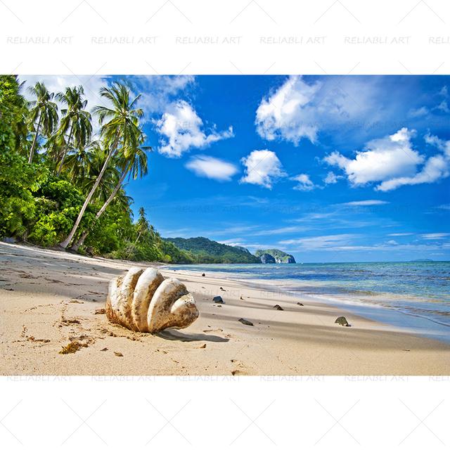 Seaside Beach Palm Tree Coconut Tree Poster Landscape Pictures for Living Room Canvas Painting Prints Modern Home Decor Wall Art