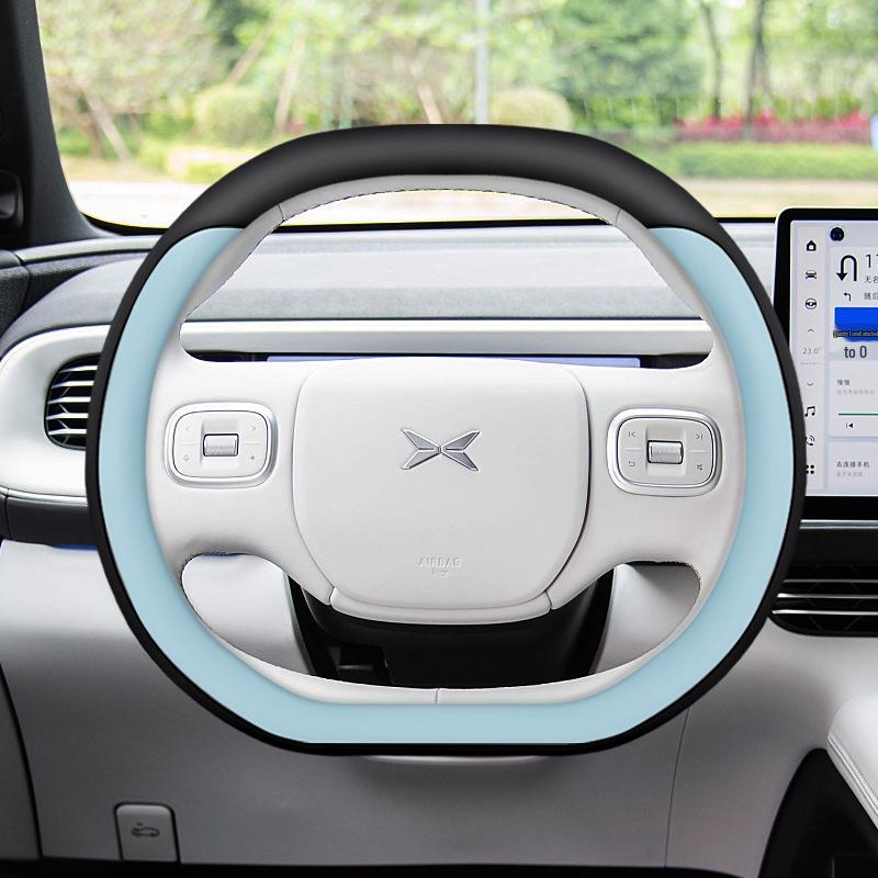 Hand-sewn Nappa leather steering wheel covers for 24 XPeng G6 models: X9, P7, P5, M03, G9, and G3.