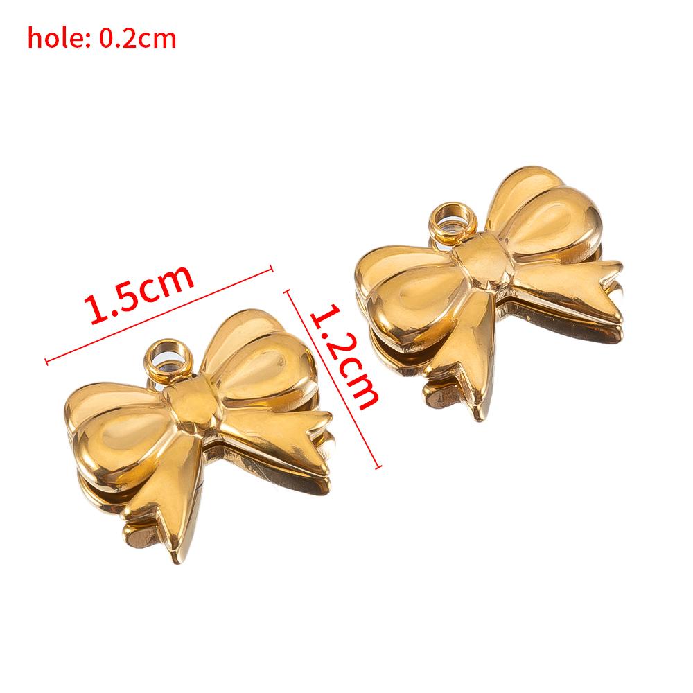 5pcs Stainless Steel Geometric Heart Bowknot Charms Pendants DIY Jewelry Making Findings Necklace Bracelets Earrings Supplies