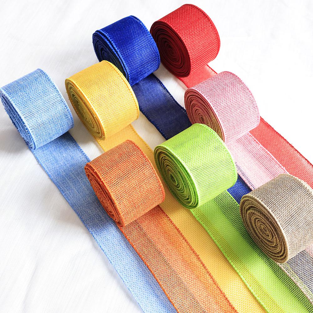Handmade Multi-Color Faux Linen Ribbon Bow - 5CM Woven Easter Decor