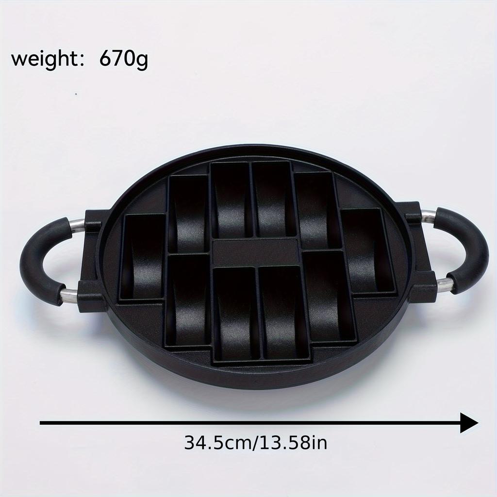1pc Black Aluminum 10 Cavity Square Cake Mold with Handles , Non Stick, Gas Stove Compatible Baking Pan for Perfect Mini Cakes