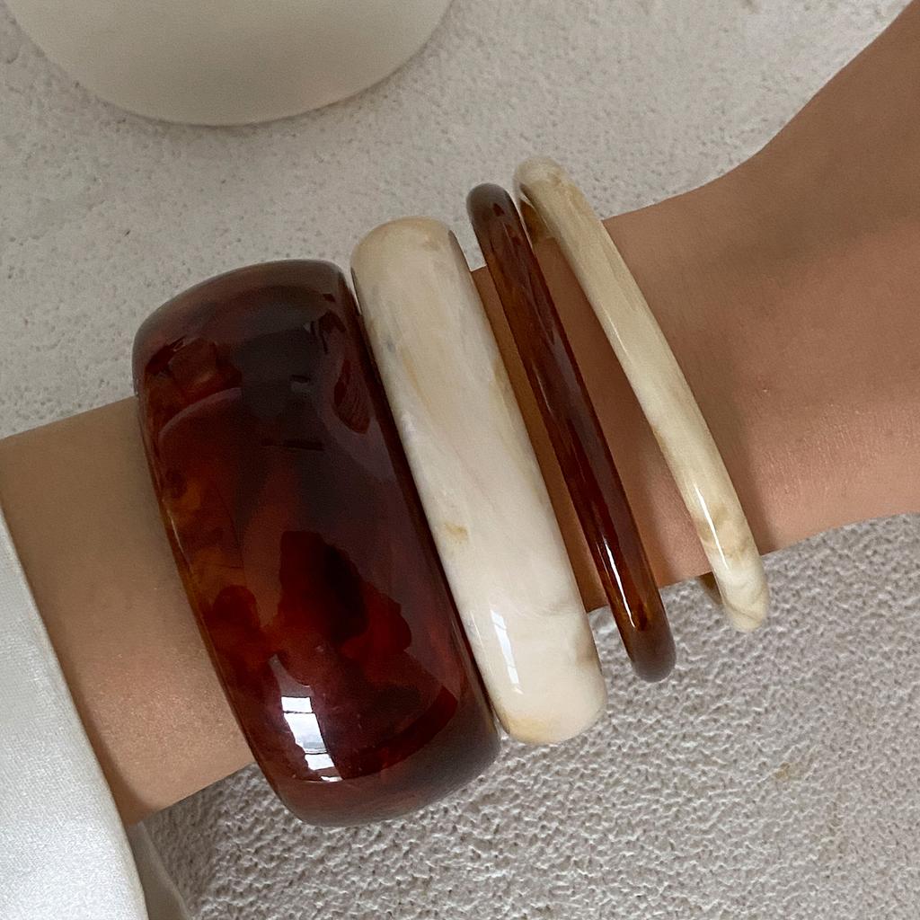 Ingemark 4 Styles Creative Vintage Resin Bangles For Women 2026 Trendy Party Birthday Beach Charm Bracelet Jewelry Accessories