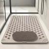 Non-Slip Shower Mat for Elderly Anti Fall Safety Bath Mat with Foot Scrubber, Suction Cups Drain Holes Bathroom Floor Mat