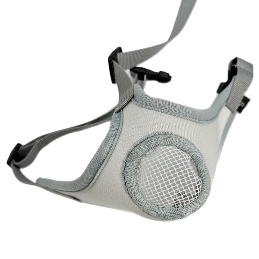 Comfortable Polyester Pet Mouth Cover Adjustable Mesh Design Anti Bite Mask Bite Protection Grey Adjustable Mask Pet