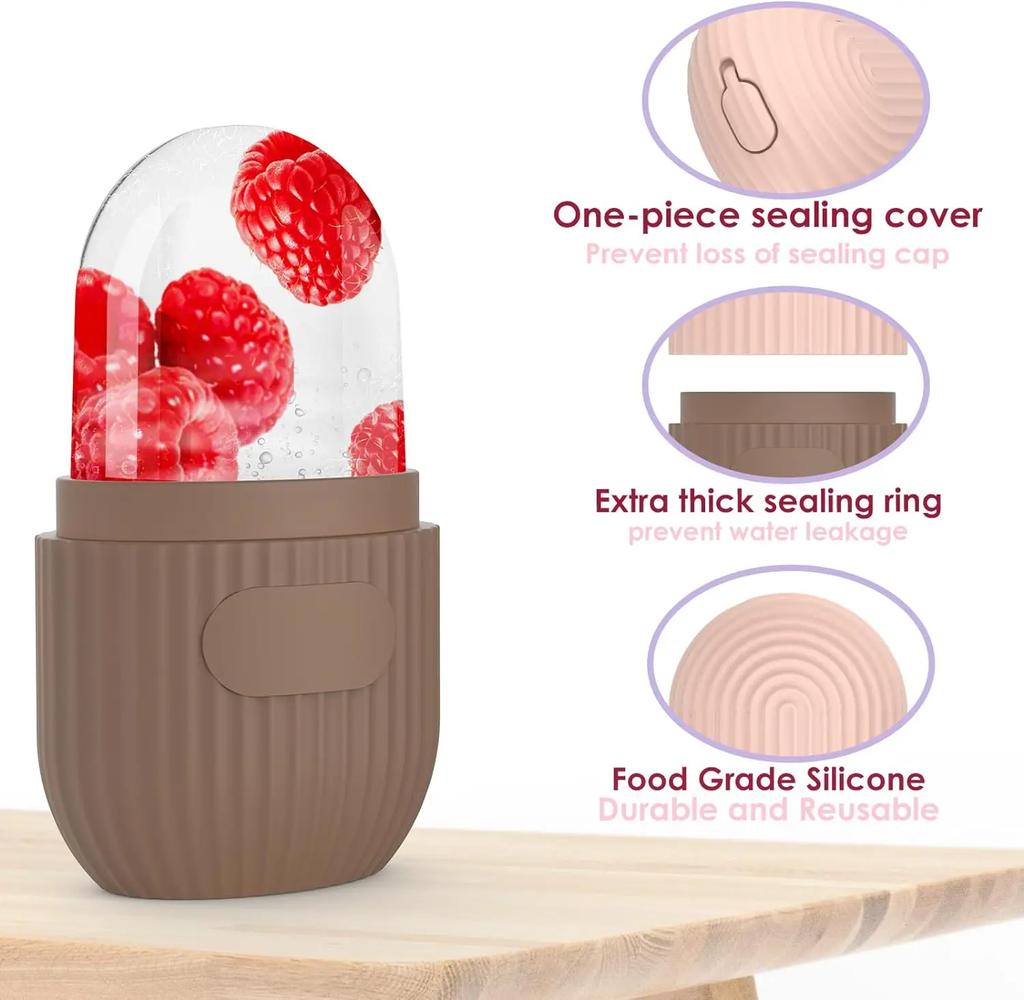 Silicone Cube Tray Shape Face Facial Ice Roller Massage Face Massage Roller Frozen Facial Reusable Ice Face Roller Skincare Tool