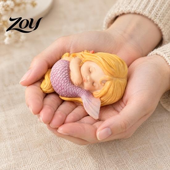 Healing Gifts for Teenage Girls Sleeping Mermaid Figurine, Resin Cute Statue, Mini Ornament Desktop, Compact Car Interior, Fish Tank Micro Landscape