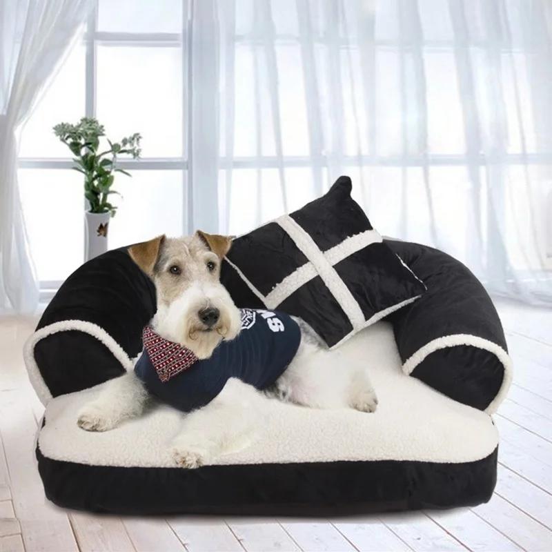 NEW Cute Warm Double-Cushion Dog Bed Cotton Soft Sofa Pet House Dog Cat Beds Dog Kennel Pet Mat