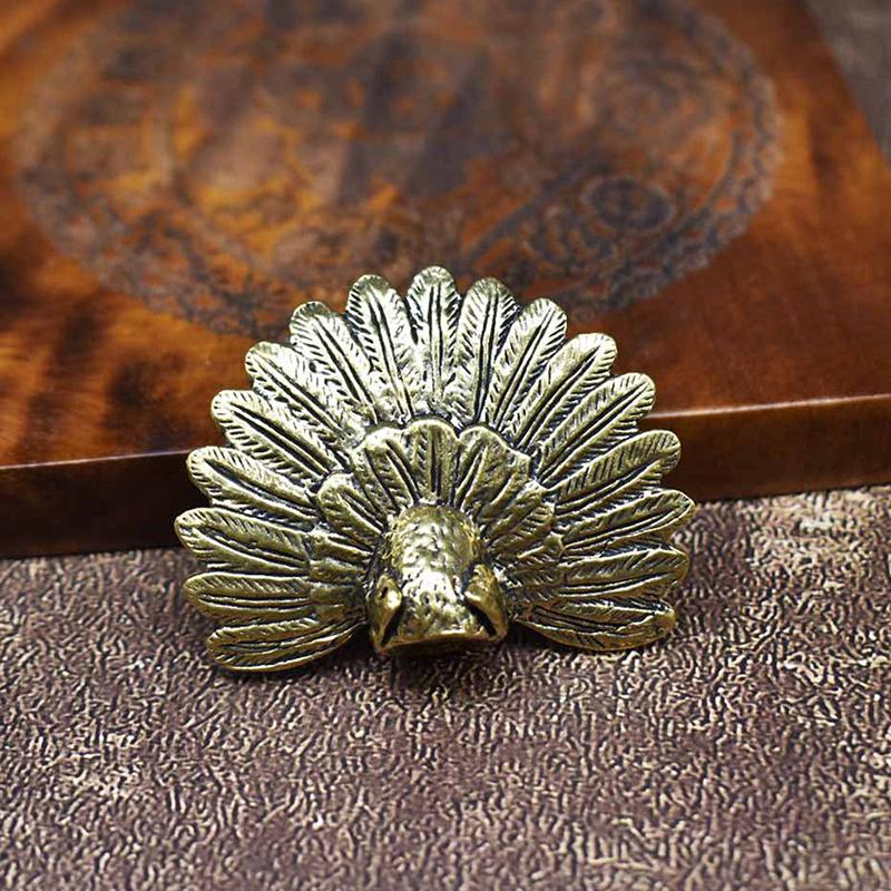 Mässing Påfågel Staty Vintage Djurfigur Bordsdekoration Hantverk Heminredning