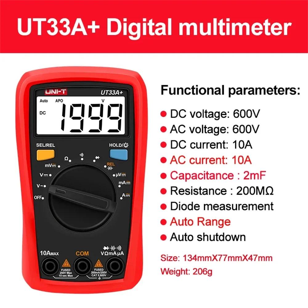 UNI-T UT61E+ UT61D+ UT61B+ UT33A UT33B UT33C UT33D Plus Profesyonel Dijital Multimetreler True RMS Otomotiv Multimetresi