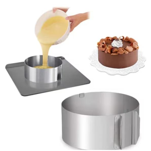 Adjustable Cake Cooling Rack Baking Decorating Rotating 2 Handles 16-30cm Adjustable 15cm Height TopBazar