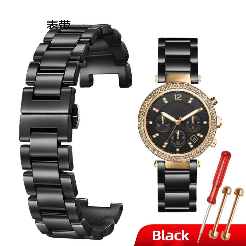 

Керамічний ремінець з класичним вирізом 16-10 мм 20-11 мм 20-12 мм ремінець для годинника MK GC для жіночих чоловічих наручних годинників із використанням гвинтової застібки Пряжка-метелик 20-12mm