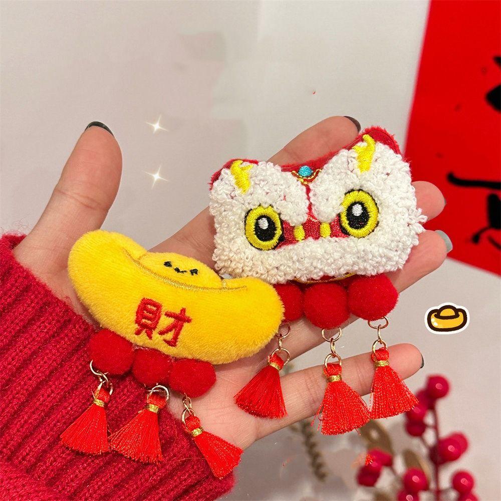 Münz Frühlingsfest Anstecknadel Glückliches Neues Jahr Abzeichen Kawaii Löwentanz Brosche Frühlingsfest