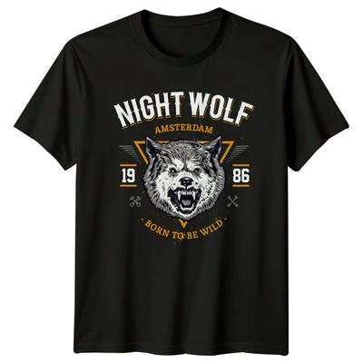 Night Wolf Amsterdam Wolves Herren T-Shirt Damen Grafik-T-Shirt Born to Be Wild