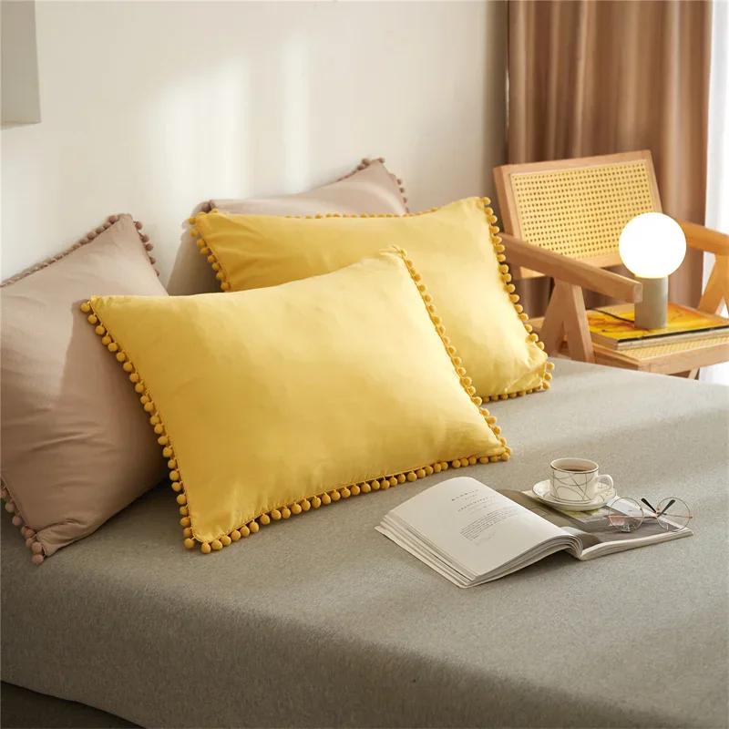 American Style Furball Tassel Duvet Cover Set Luxury King Queen Size Bedding Set Soft Twin Full Quilt Covers Sets NO Bed Sheet