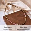 Colorful Red Vein Stone Beaded Necklace | Natural Stone Layering for a Luxurious Vacation Look