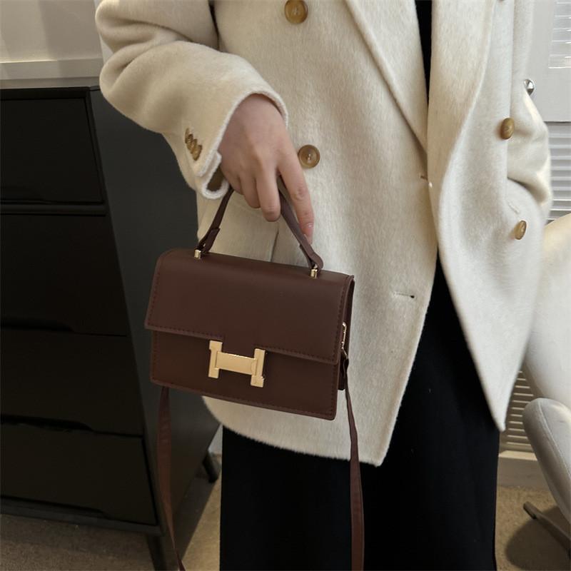 Trendy Street Style Pu Small Square Bag 2023 Winter New Casual Single Shoulder Crossbody Bag