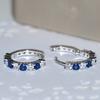 S925 Sterling Silver Earrings For Women With Round Sapphire Gemstones  Fine Jewelry Wedding Gift Party
