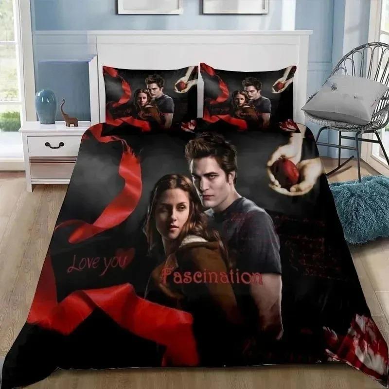 Twilight Saga Bedding Set Boys Girls Twin Queen Size Vampire girl Duvet Cover Pillowcase Bed Kids Adult Fashion Home Textileexti