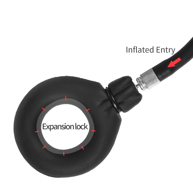 Silicone Inflatable Bondage Cock Ring Expansion Semenlock Ring Training Masturbator  Sex Toys Penis Cage