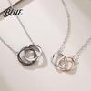 Mobius Band Circles Necklace Intertwined Rings Couple Strip Men Women