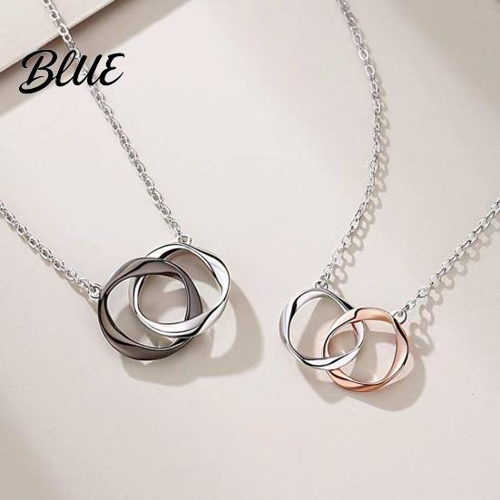 Mobius Band Circles Necklace Intertwined Rings Couple Strip Men Women