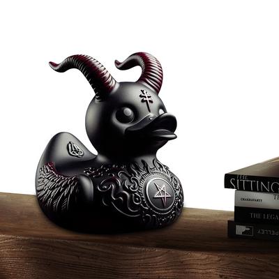 Canard Satan Novelty Ornament Figurine de Canard Satanique Canard en Résine Gothique pour Bureau Chambre Décoration Halloween