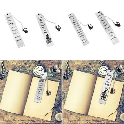Stainless Steel Bookmarks Cats Pendant Bookmarks Book Mark Book Page Divider Appreciation Gift for Teacher Reader Friend
