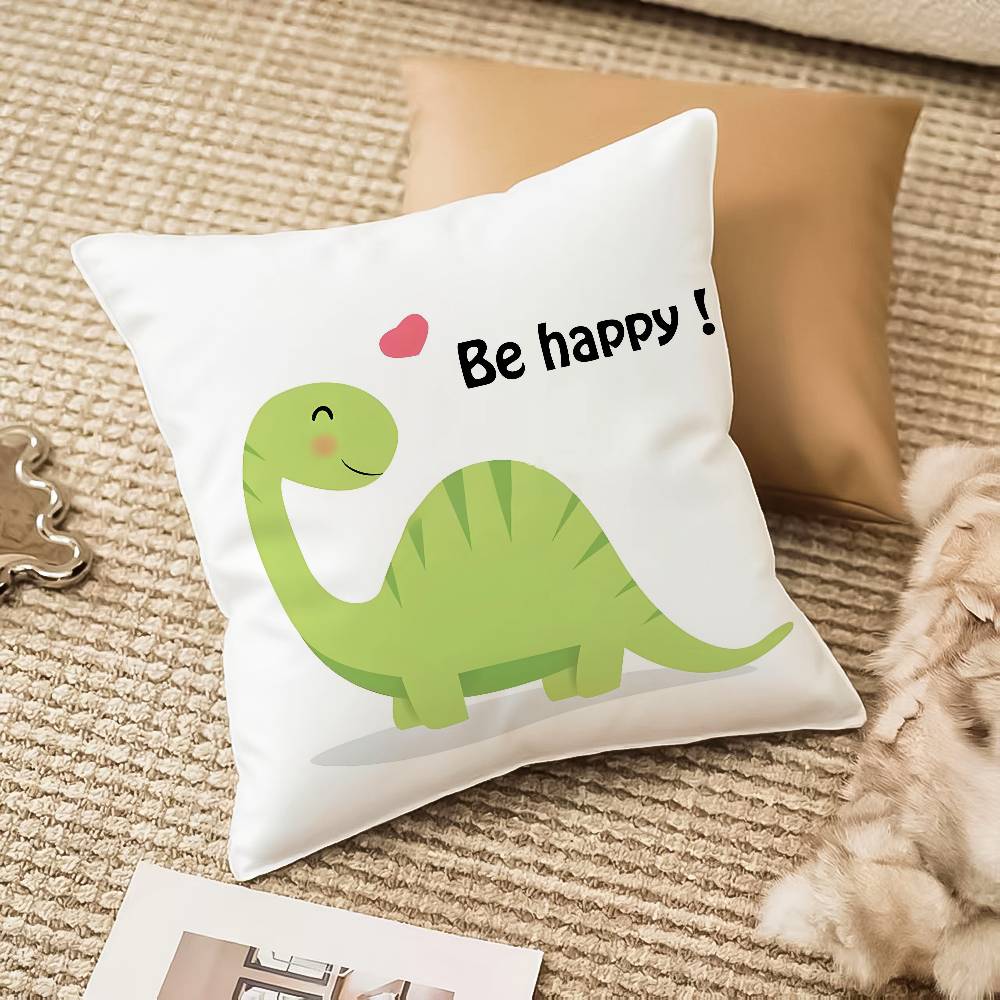 Cute Jurassic Dinosaur Pillow Case Anti-dustmite Invisible Zipper Sofa Bed