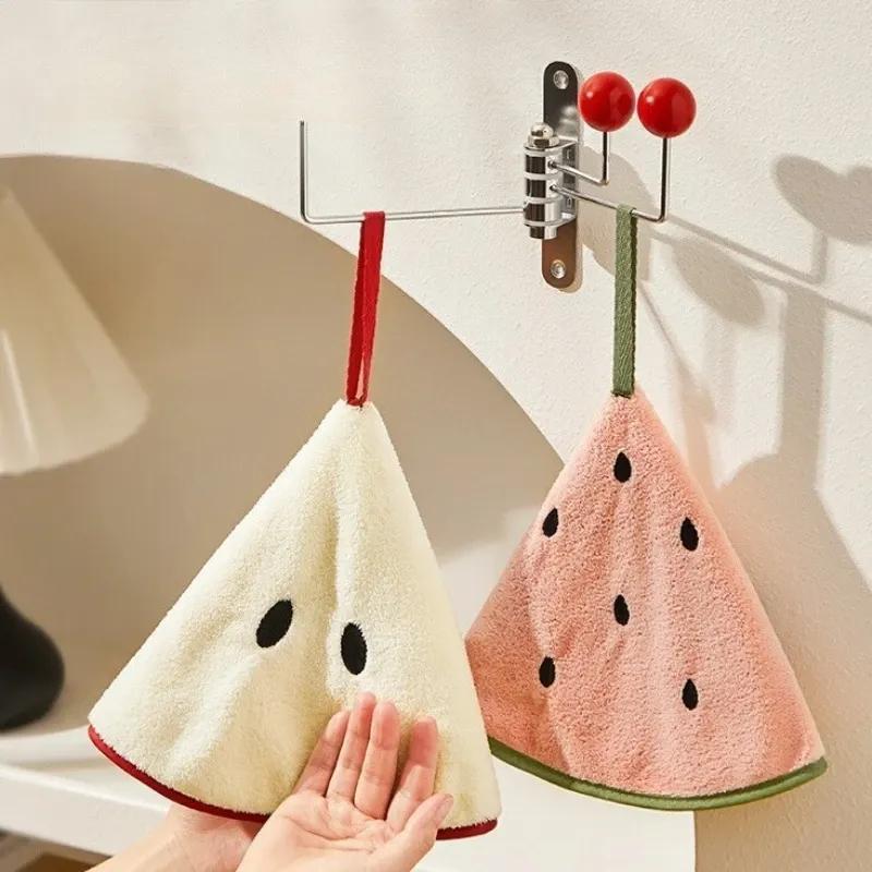 Hanging Hand Towels Strong Water Absorption No Hair Loss Kitchen Cartoon Hand Towel Bathroom Cartoon Fruit Children Handkerchief