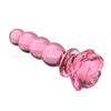 Heart-shaped Rose Pink Glass Dildo for Men & Women - Ice Fire Masturbation Device & Anal Plug