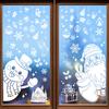 And Snowflake Christmas Santa Static Decal With Snowman For Window Decoration