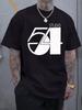 54 Studio Graphic Print Short Sleeve T-shirt - Black with White Geometric Design