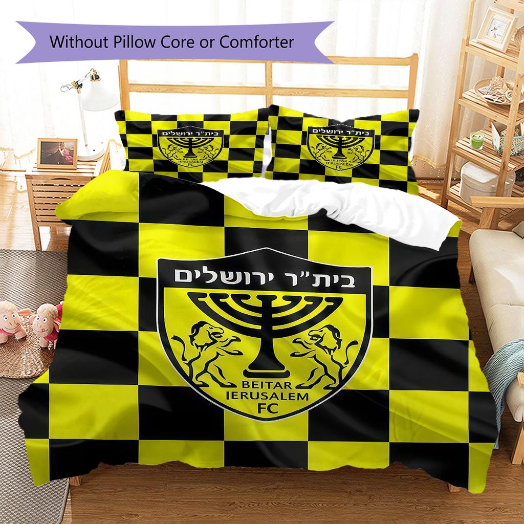 Beitar Jerusalem Pattern Bedding,Quilt Set Quilt Cover Pillowcase Home Birthday Gift(1 * Duvet Cover + 2 * Pillowcase, Without Core)