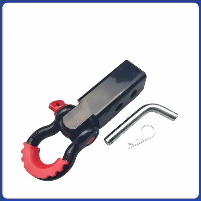 Tow Hitch Receiver 2"15T Break Strength Shackle Hitch Receiver with 3/4 Shackle Towing Accessories for Vehicle Trailer Recovery