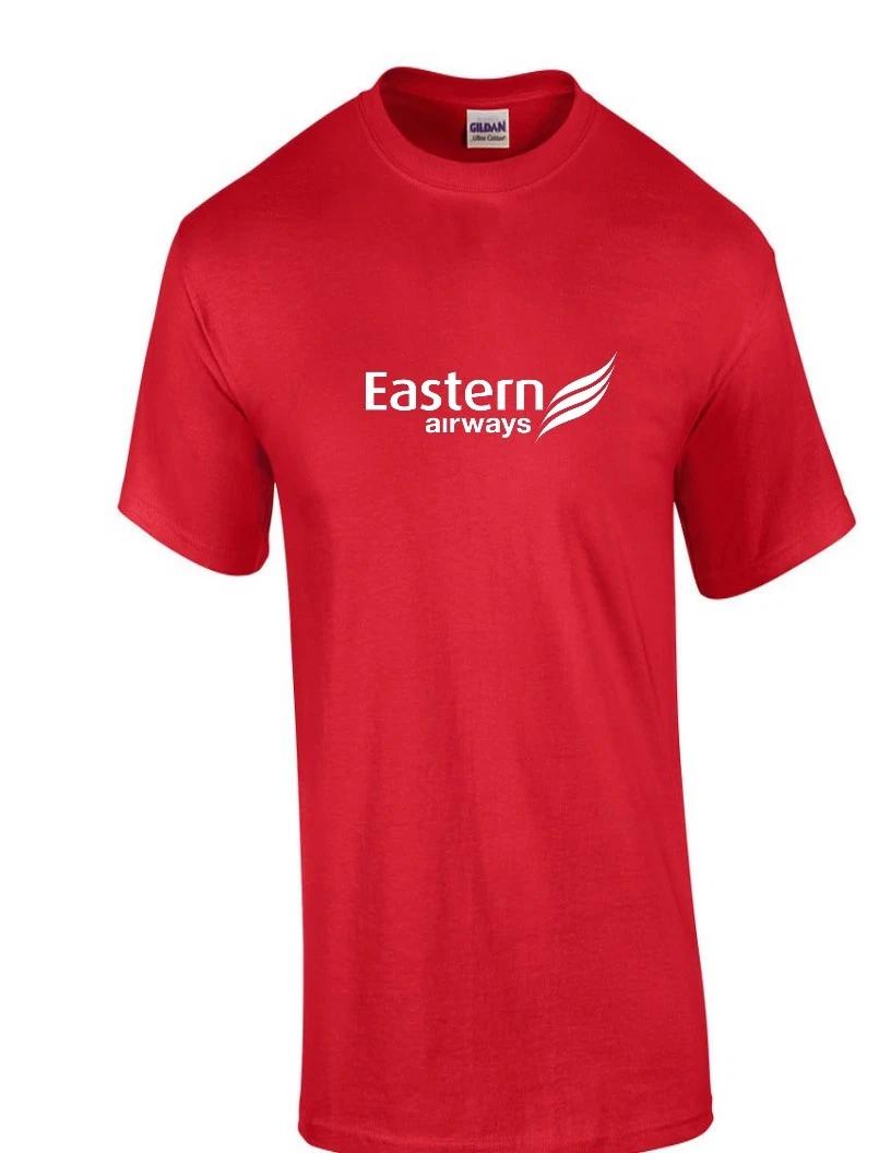 Eastern Airways White Logo British Aviation Airline Geek Red Cotton T-Shirt XL