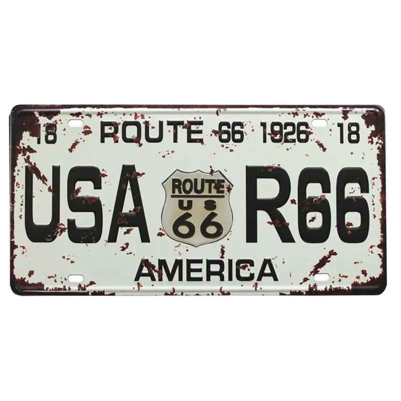 China Korea Vintage Tin Plate, Metal Sign, Route 66, Retro Plauqe HK, Decorative Painting Gifts for Car,12x6 Inch,FBA-007