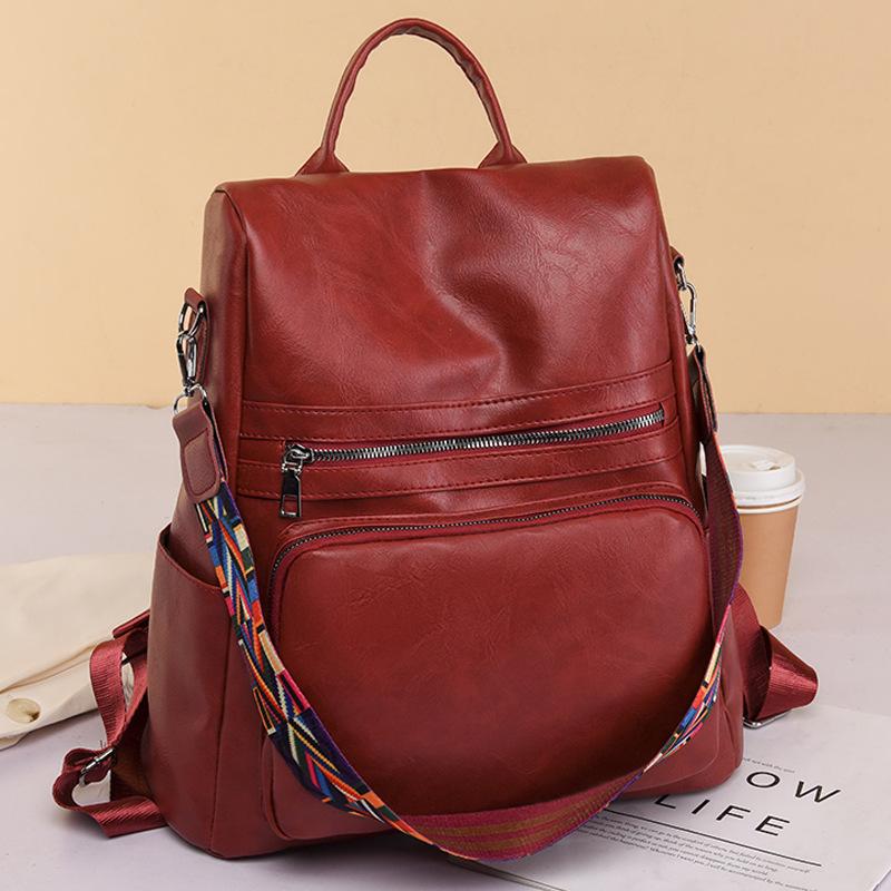 Minimalist Bag, Women's Crossbody Backpack, Fashionable Retro Backpack, Women's PU Leather Large Capacity Handbag, Travel Women's Bag