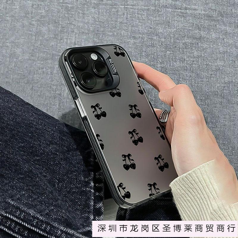 Black Cherry iPhone16Pro Mobile Phone Case 16E/15 Color Silver Case 14 Apple 12 Anti-drop 11/XS/XR