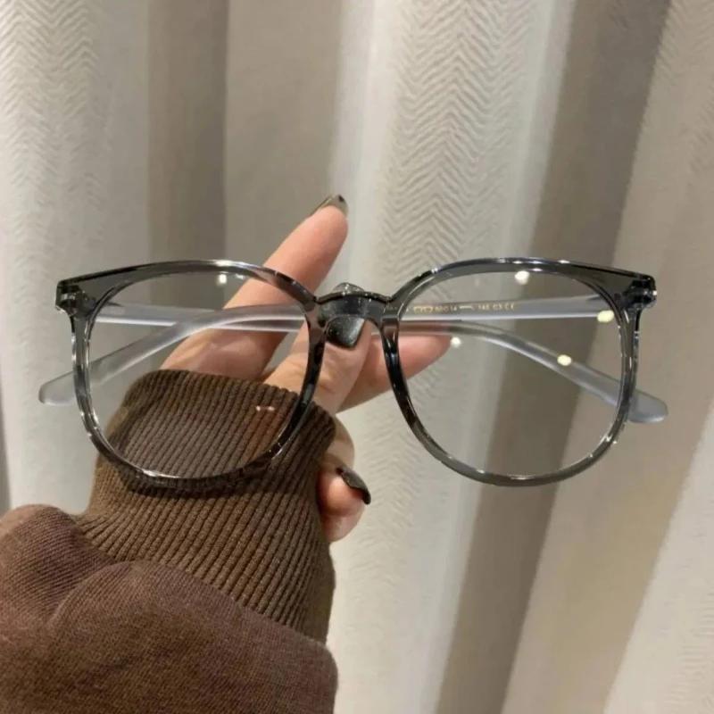 Myopia Glasses Frame Women Universal Resin Myopia Glasses Unisex HD Anti Blue Light Flat Lenses 0-50-100-150-200-250-300-350-400