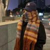 Green Scarf for Women, Thickened and Warm In Winter, High-grade Mahai Plush Scarf, Good with Fringed Shawl.